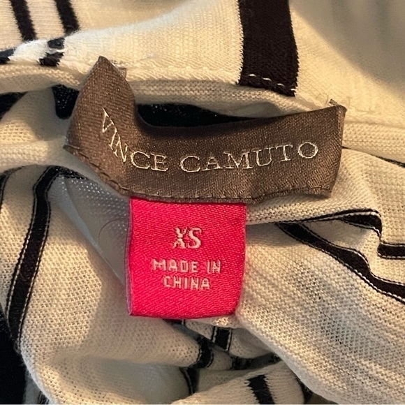 Vince Camuto Waterline Stripe Square Neck Top White Stripe XS 100% Cotton - Picture 4 of 9